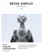 Dragon Crystal Ball Solar Garden Statue
